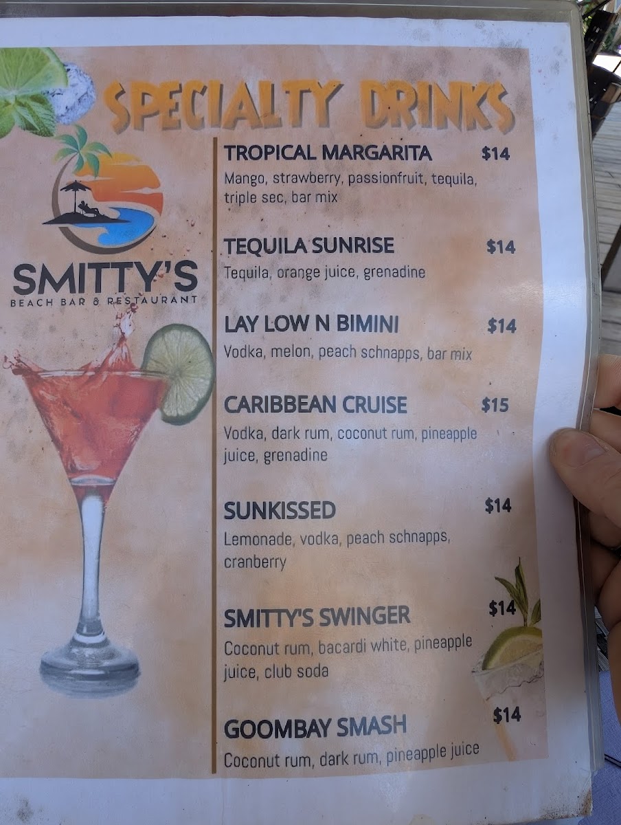 Menu Smitty’S Beach Bar & Restaurant-1